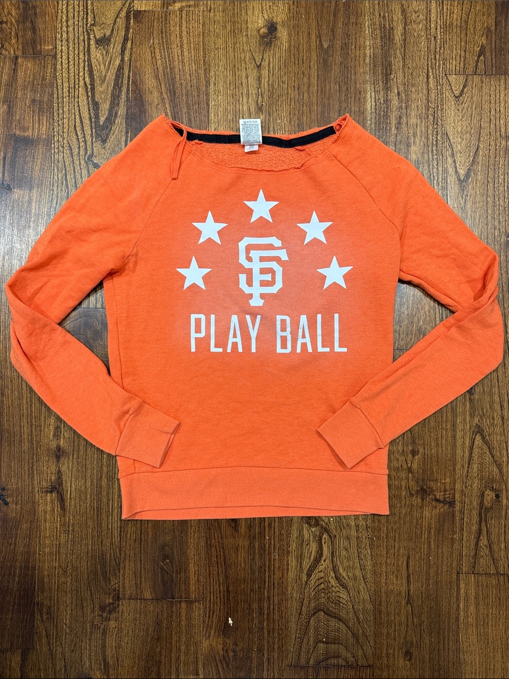 PINK Victoria's Secret Orange 'Play Ball' Crewneck Sweatshirt